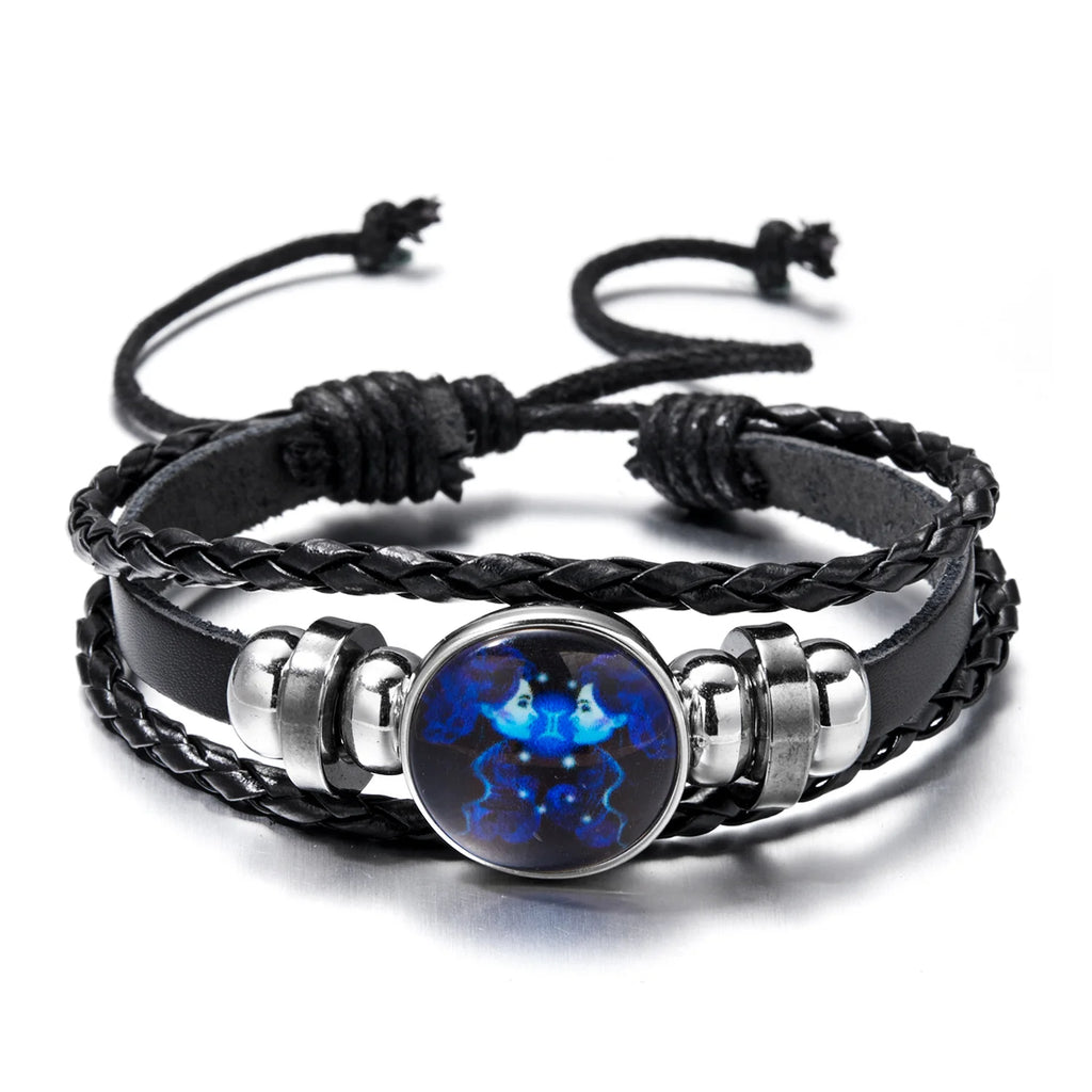 Star Sign Leather Bracelet