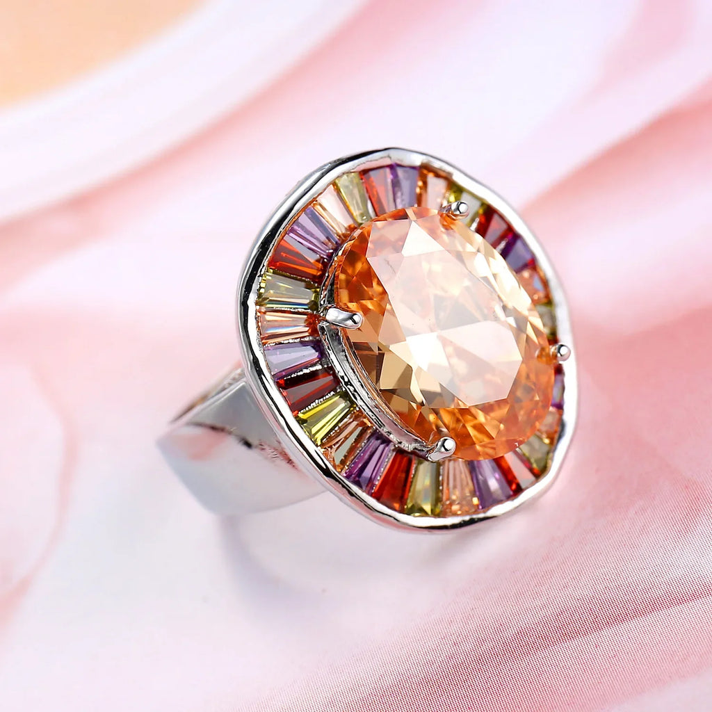 Starlight Bloom CZ Ring