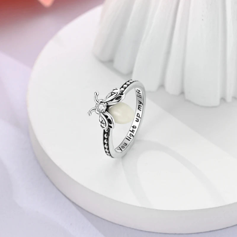 Firefly Heart Silver Ring