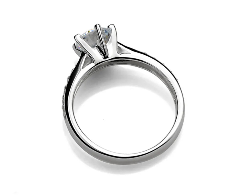 Classic Solitaire Silver Ring