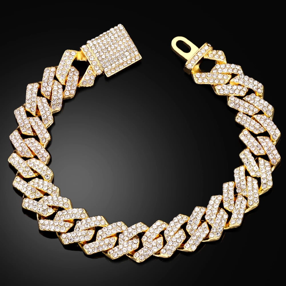Rhinestone Cuban Bracelet