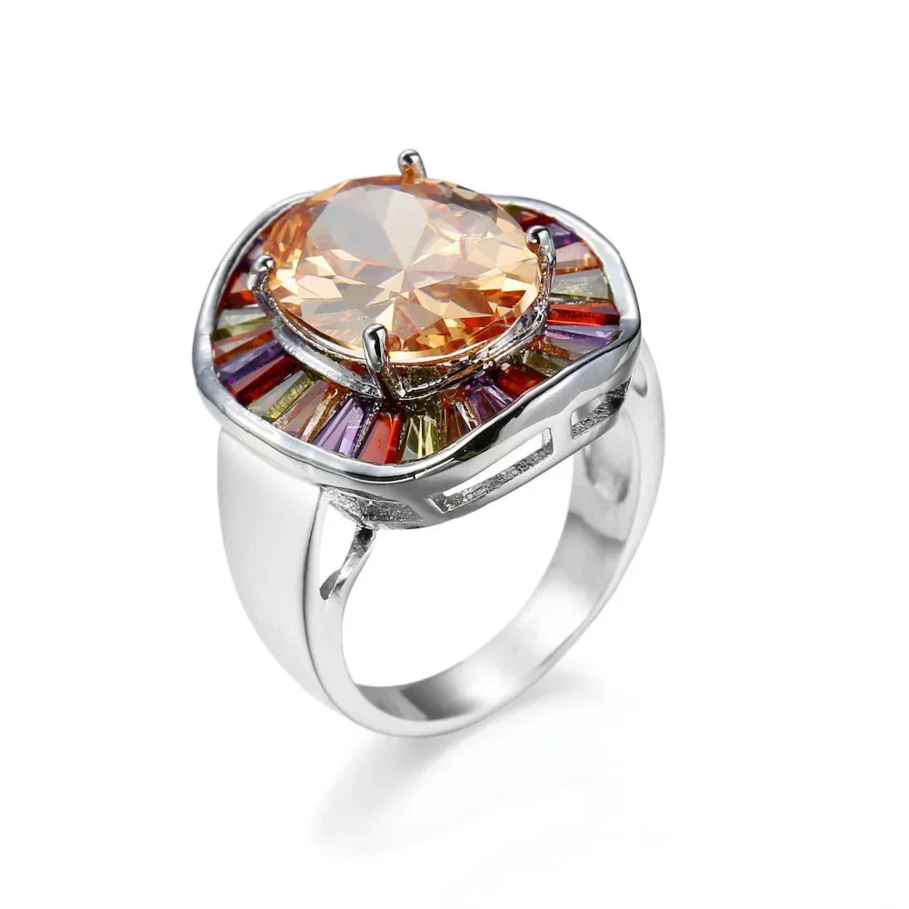 Starlight Bloom CZ Ring