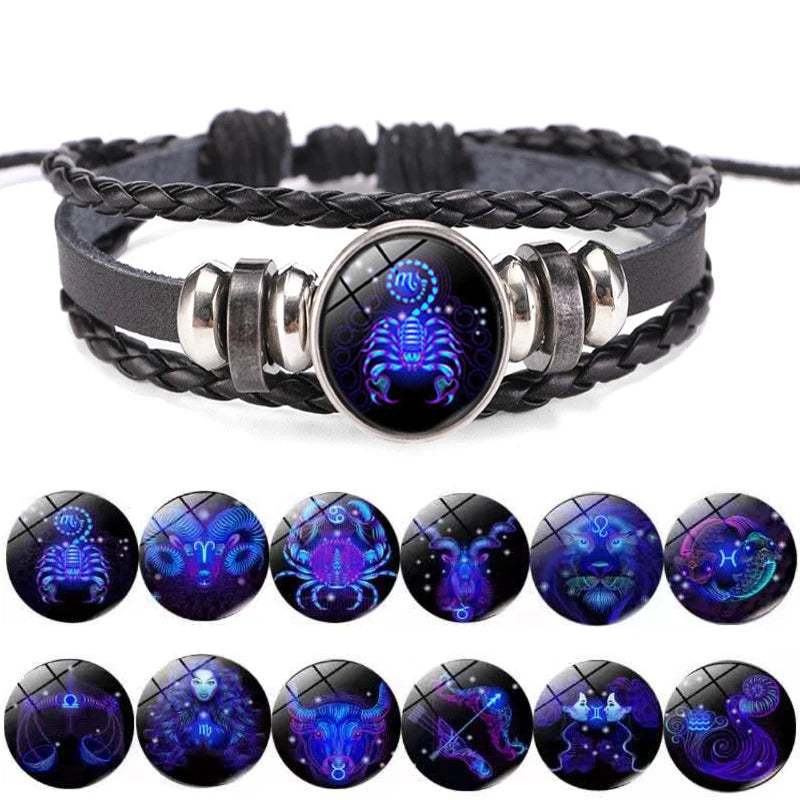 Star Sign Leather Bracelet