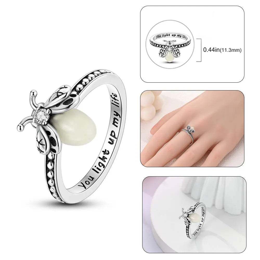 Firefly Heart Silver Ring