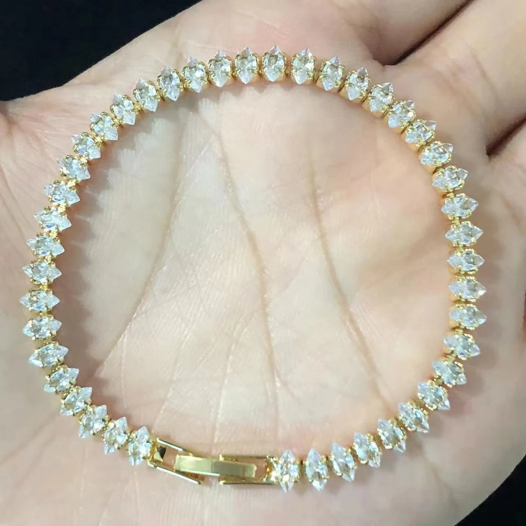 Crystal Geometric Chain Bracelets