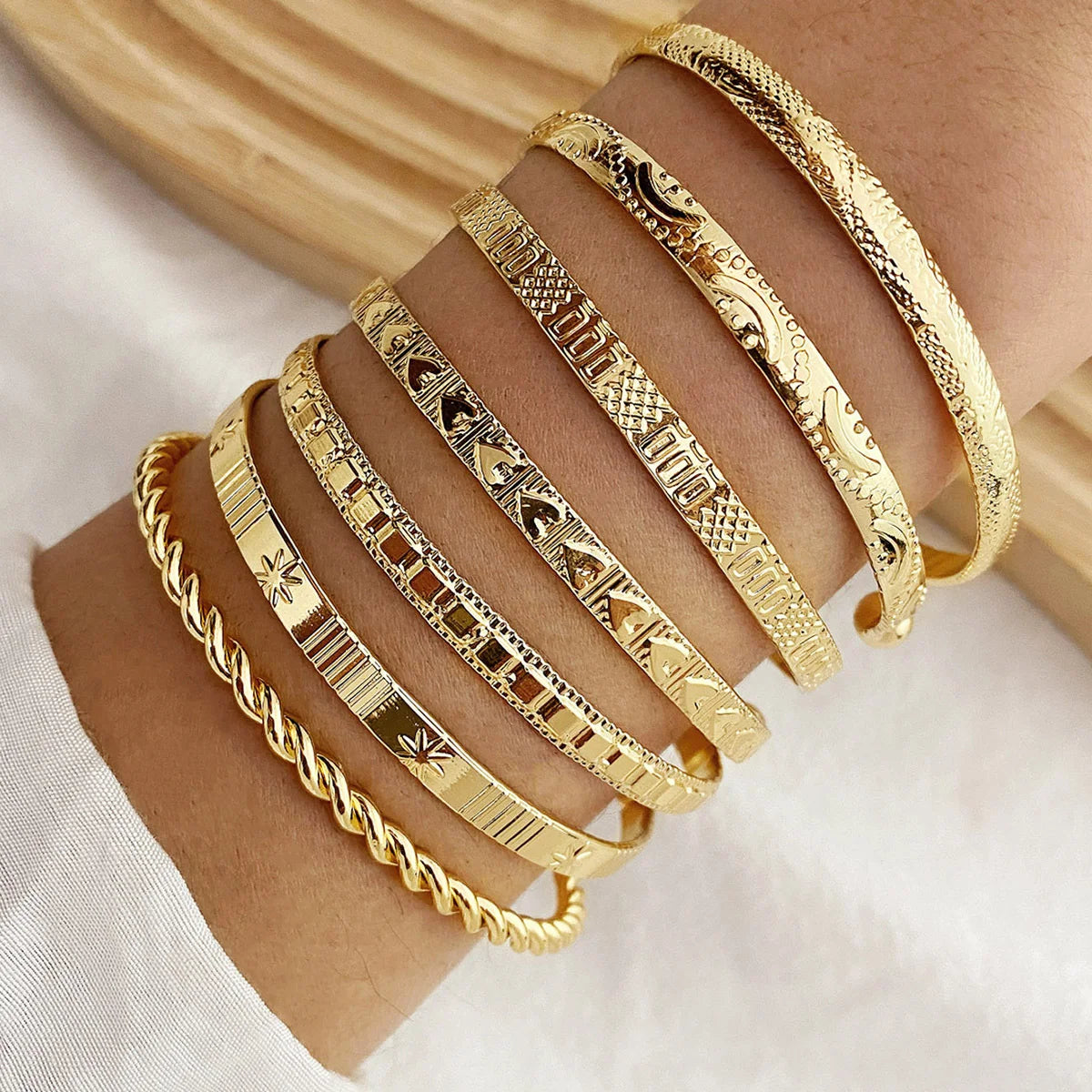 Punk Gold Bangle Set
