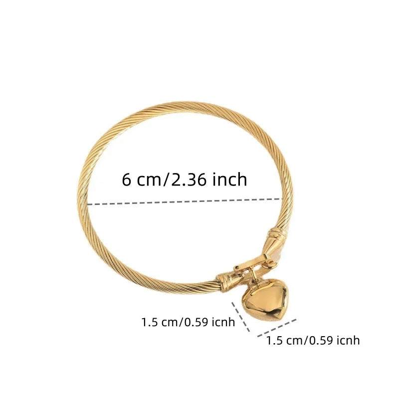 Heart Pendant Bangle