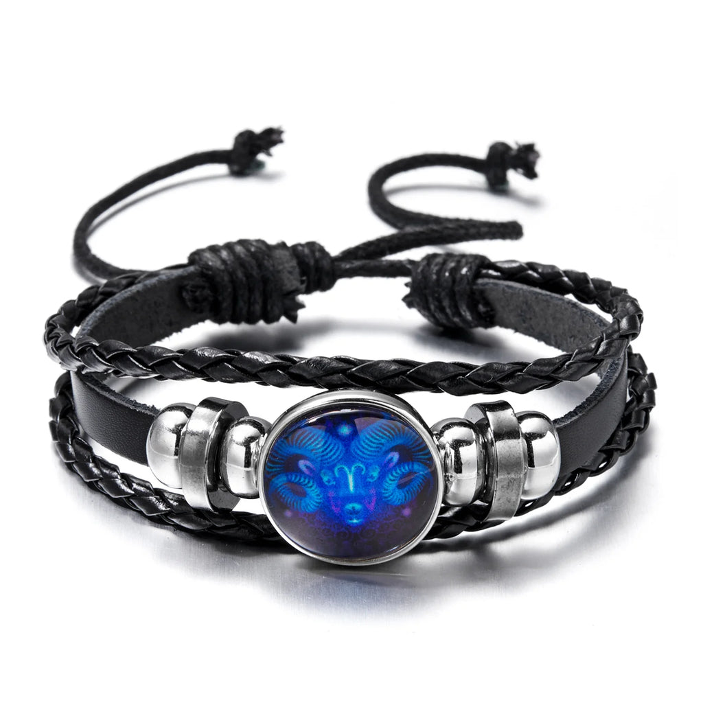 Star Sign Leather Bracelet